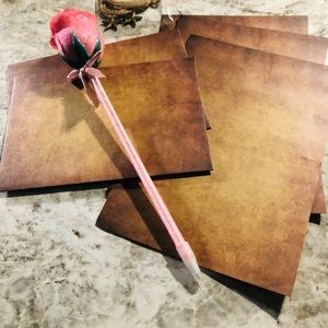 VINTAGE LOOKING STATIONARY SET INCLUDES 2 ENVELOPES & 8 PIECES OF WRITING PAPER